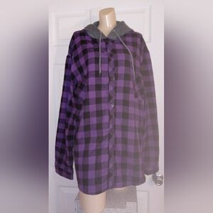 NWOT Womens Size 3XL Plaid Flannel Hoodie